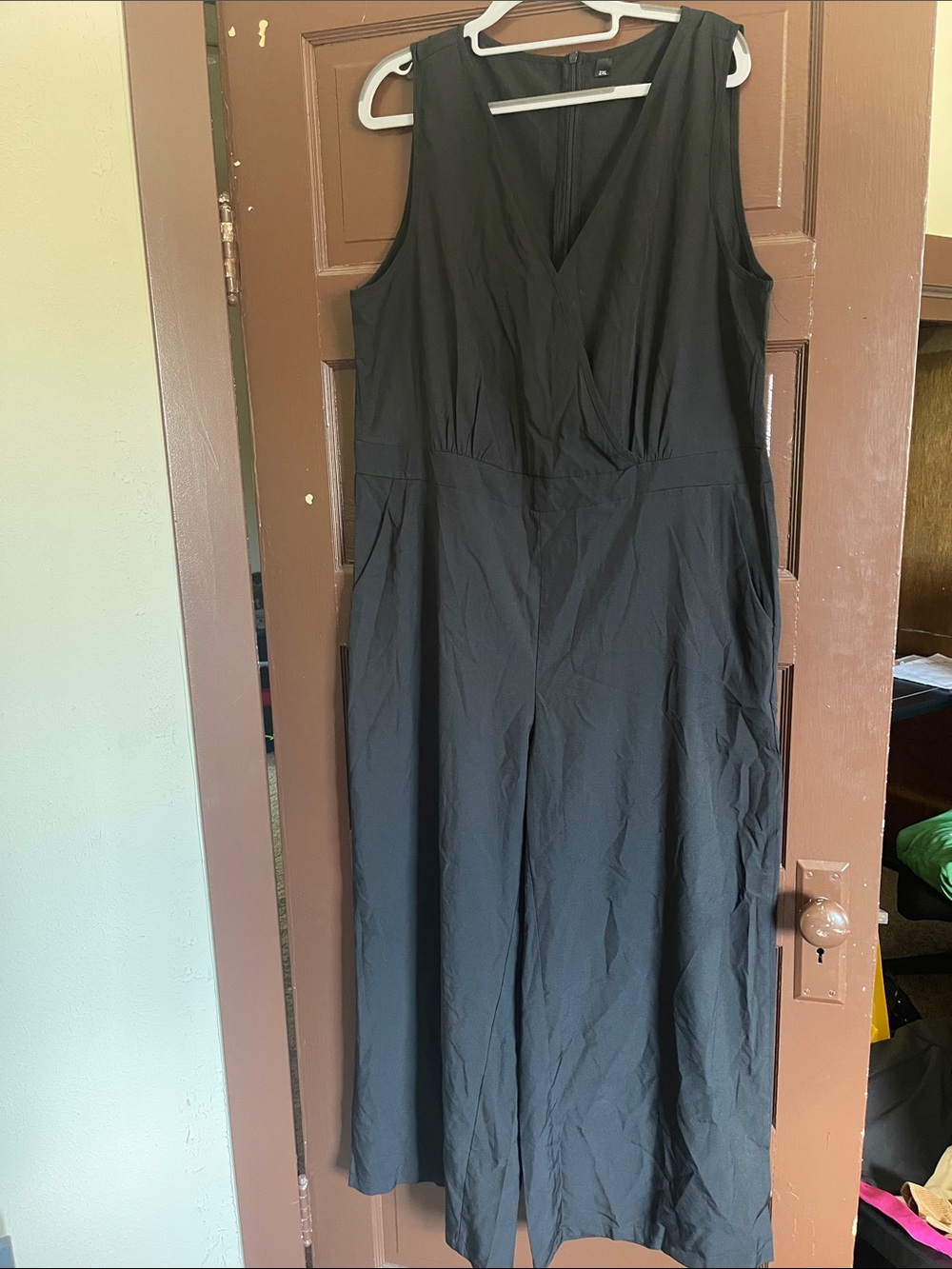 Sleeveless V-Neck Black Jumpsuit